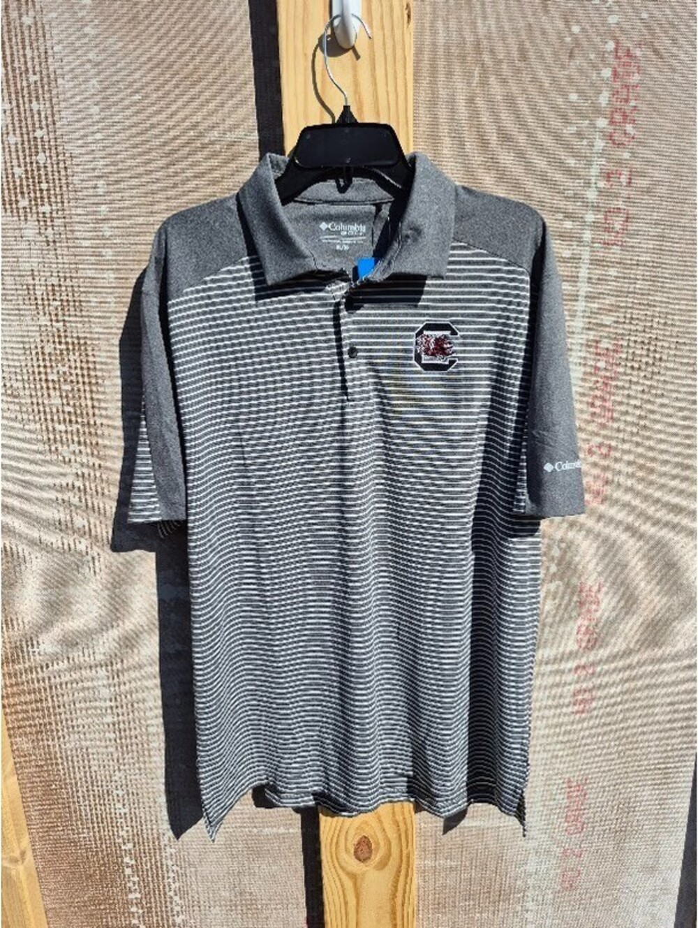Columbia South Carolina USC Gamecocks Omni Polo Shirt Grey Logo XL $85 MSRP Wick